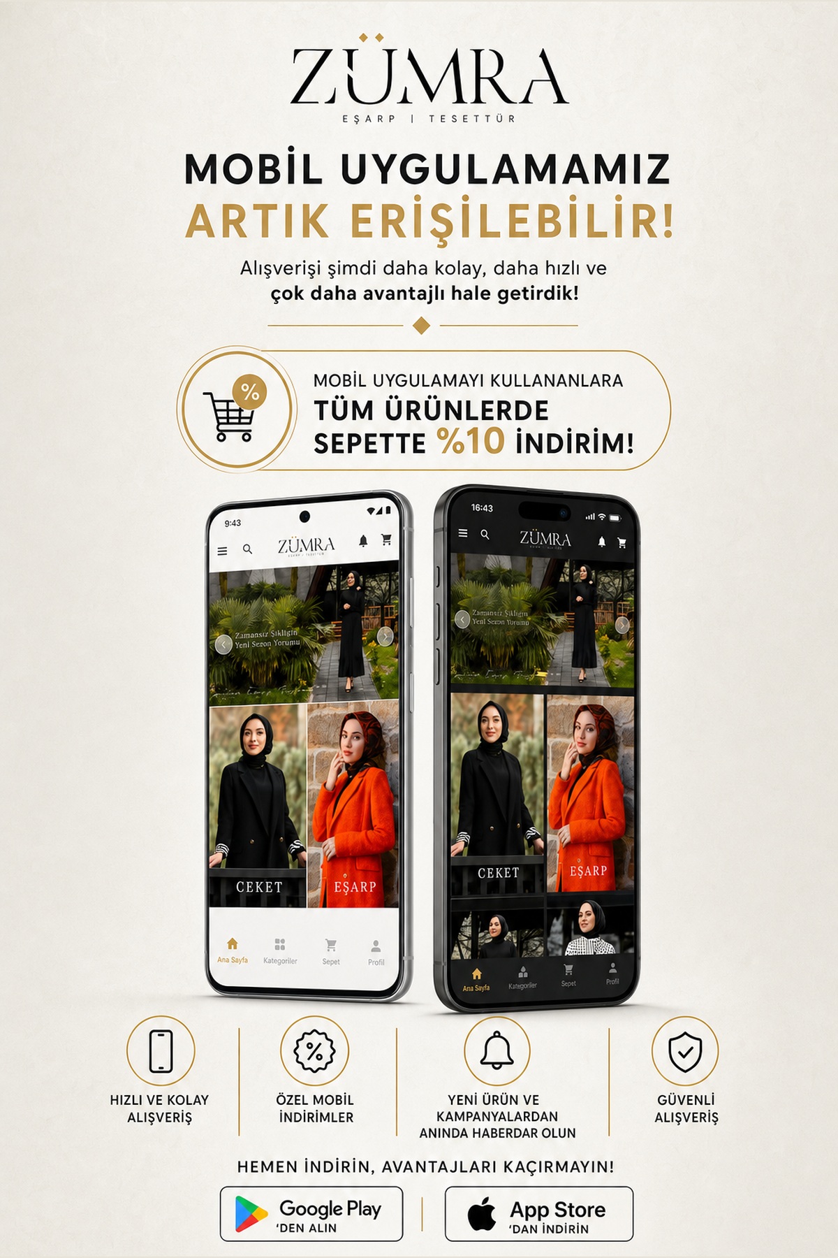 Zümra mobil uygulaması — App Store ve Google Play'den indirin