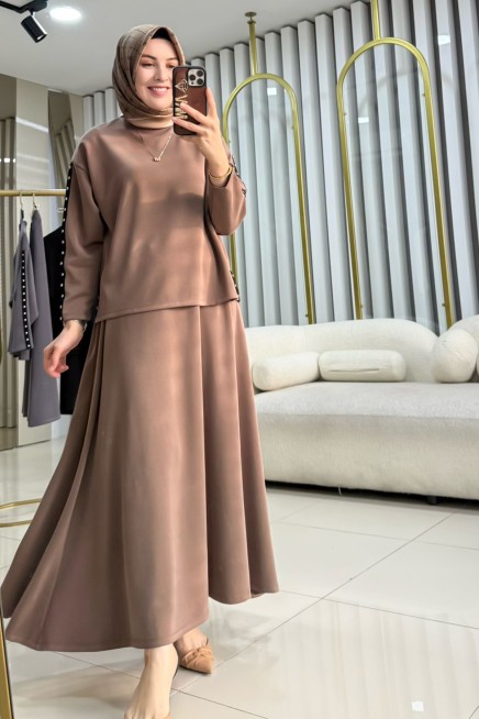 AHİ KOLLARI ZIMBA DETAYLI ETEKLİ TAKIM 111103