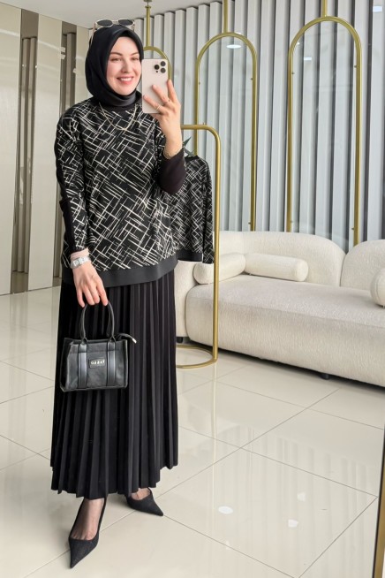 AHİ PLİSELİ ETEKLİ TAKIM 11130-4