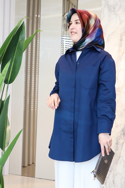 ARMİNE KOL UCU ÇITÇIT DÜĞME DETAYLI KUMAŞ GÖMLEK ORT4601