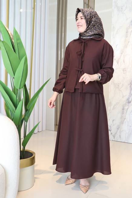 ARMİNE ÖN BAĞCIK DETAY ETEKLİ TAKIM 25Y6049