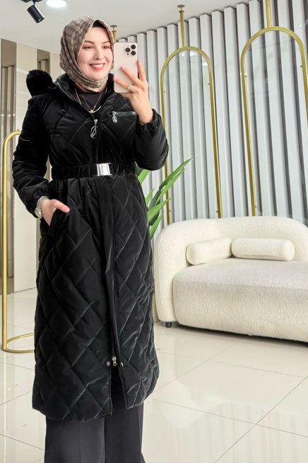 ARMİNE TREND CEP FERMUAR DETAYLI KAPİTONE KABAN 25KT731