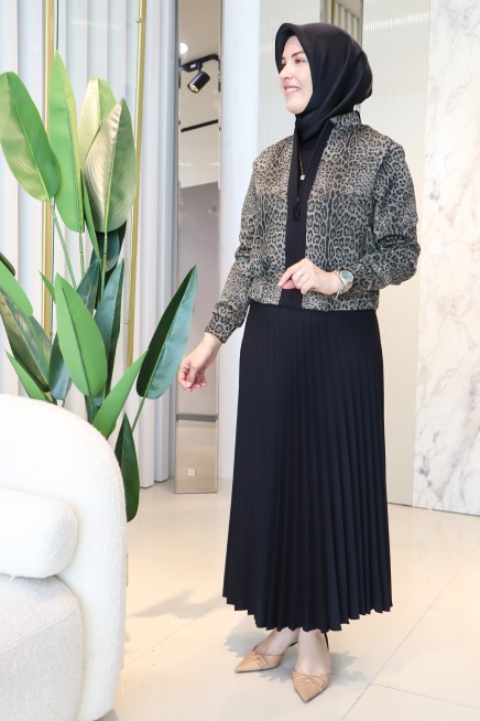 ARMİNE TREND LEOPAR DESENLİ ETEKLİ TAKIM 25KT650-1