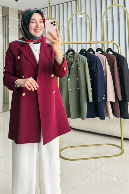 AYŞE AKAY KRUVAZE BLAZER CEKET 9685
