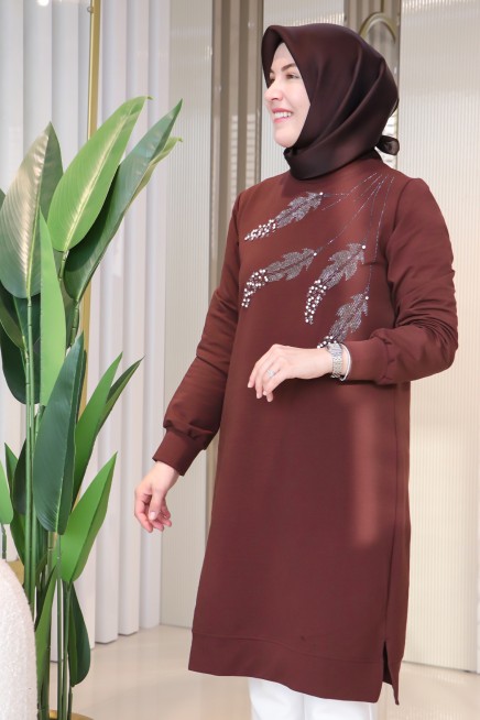 AYŞE AKAY YAPRAK TAŞLI TUNİK 9743