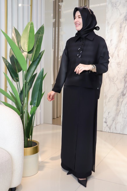 BELLİ ÖN FİLE DETAY PANTOLON ETEKLİ TAKIM 25K6022