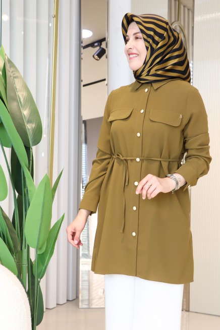 BELLİ PELERİN DETAYLI TUNİK 25K4001