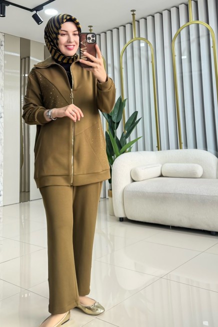 BELLİ TAŞ DETAYLI PANTOLONLU TAKIM 25K6021