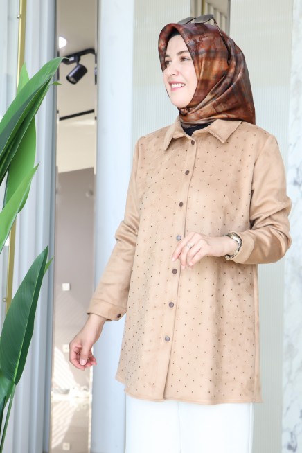 BERELANCE TAŞ DETAYLI GÖMLEK 7215