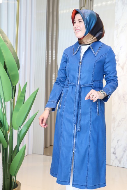 BERELANCE YAKA TAŞ DETAYLI GİYÇIK 7039