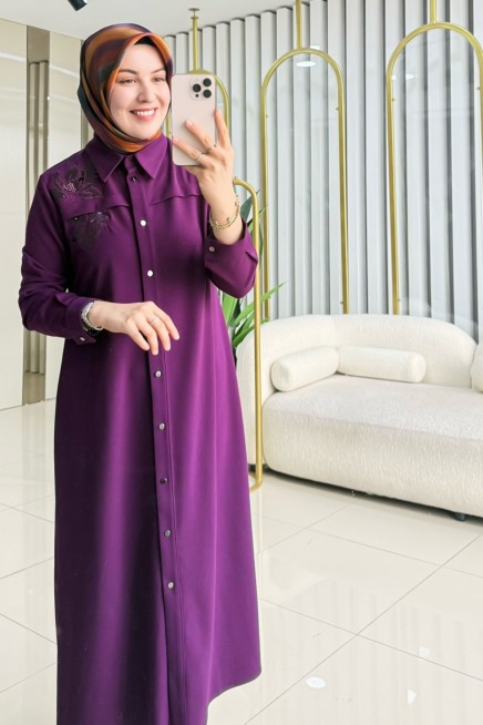 ÇINAR ÖZKAN ÇİÇEK NAKIŞLI TUNİK 2209