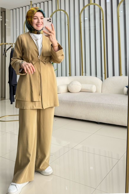 EYLÜL ÖN VE ARKASI ALLERLİ GOLD AKSESUARLI MODAL TAKIM 2109