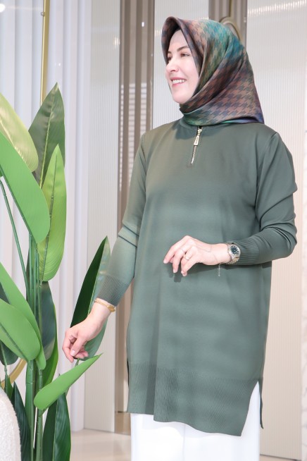 KADO YAKA FERMUARLI TRİKO TUNİK 2725015