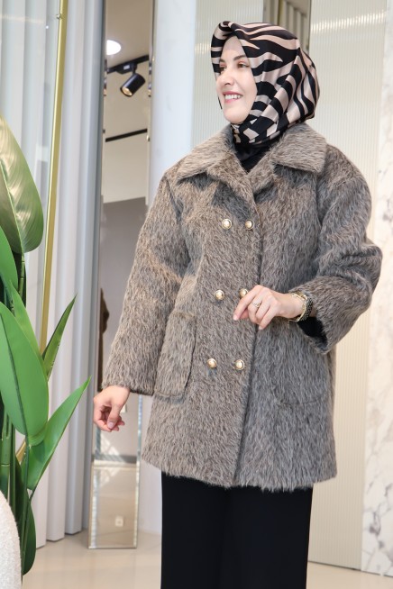 MARCHA GOLD DÜĞME KEMERLİ KABAN 10861