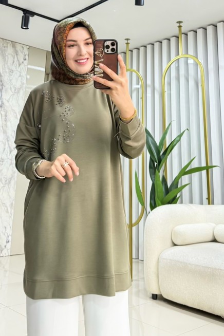 MELİH ÇİÇEK DESENLİ TUNİK 8011