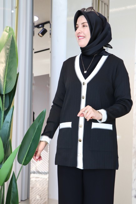 MELİH DÜĞME DETAYLI HIRKA 35040