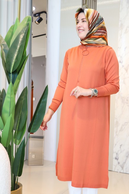MELİH ÖN FERMUAR DETAYLI TUNİK 35359