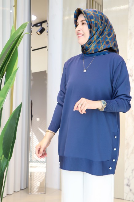 MELİH YANLARI DÜĞMELİ LİNYİSLİ TUNİK 5013