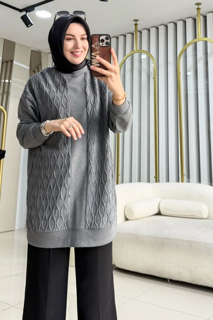 PUANE DALGA DESEN TUNİK 10760