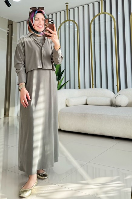 PUANE YELEKLİ ELBİSE 12658