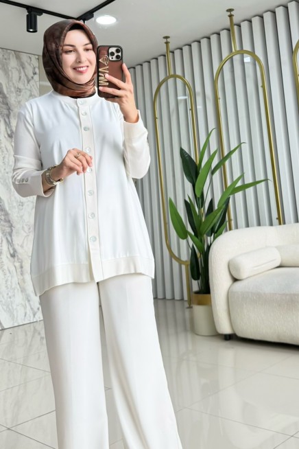 TIĞ TRİKO ÖNÜ FLORA GARNİLİ RAYON HIRKA 21808