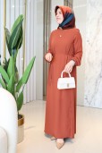 ARMİNE TREND BEL BÜZGÜLÜ ELBİSE 25YT927