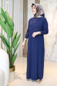 AYŞE AKAY DÜZ UZUN ELBİSE 9726