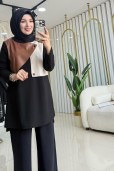 ESSWAAP ÖNÜ DERİ ALLER DETAYLI TUNİK 2421071