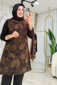 ESSWAAP YAPRAK DESENLİ DEGAJE YAKA TUNİK 2421117
