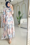 FREE MOOD KENDİNDEN DESENLİ ELBİSE 25097