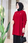FREE MOOD OMUZ TAŞ DETAYLI TUNİK 25073