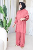 GİZEMLİ KENDİNDEN DESENLİ PANTOLONLU TAKIM T1417