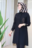 HAYA YAPRAK TAŞLI TUNİK 1592