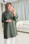 KADO YANLARI DÜĞME DETAYLI MERSERİZE TUNİK 2725007