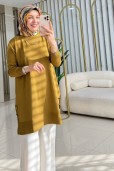KADO YANLARI DÜĞME DETAYLI MERSERİZE TUNİK 2725007