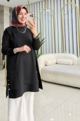 KADO YANLARI DÜĞME DETAYLI MERSERİZE TUNİK 2725007