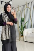 KADO YARI ÇİZGİLİ HIRKA KT04C