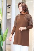 MELİH OMUZLARI KILIÇ TAŞLI TRİKO TUNİK 5031