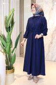MELİH ÖN DÜĞME DETAYLI ELBİSE 6022