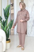 NERVÜR TAŞ DETAYLI PANTOLONLU TAKIM 3002