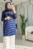 NOŞHE ÇAPRAZ TAŞ DETAY TUNİK 4512