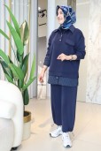 TIĞ TRİKO ÇİZGİ KOMBİNLİ PANTOLONLU TAKIM 5018